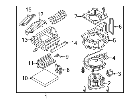 2016 Infiniti Q70 Blower Motor & Fan Case-Blower Diagram for 27235-1MA0A