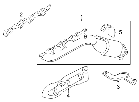 2017 Kia K900 Exhaust Manifold Exhaust Manifold Catalytic Assembly, Left Diagram for 285103F800
