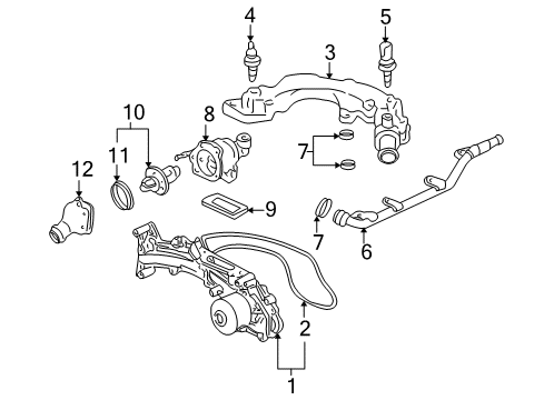 1996 Acura RL Powertrain Control Case, Thermostat Diagram for 19320-P5A-000