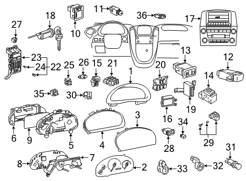 2003 Lexus RX300 Switches Bulb Cover Diagram for 85513-48010