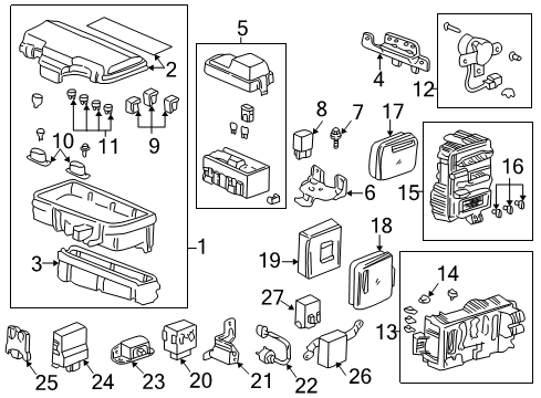 2002 Acura TL Stability Control Fuse, Block (20A) Diagram for 38231-S10-003