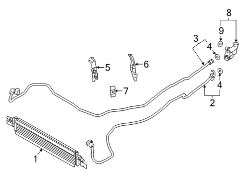 2019 BMW Z4 Trans Oil Cooler BRACKET, OIL COOLER LINE Diagram for 17227936448