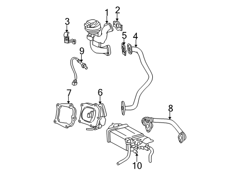 2003 Toyota Camry Emission Components Valve Assembly Diagram for 25701-20190