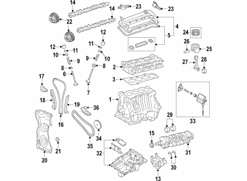 2015 Ford Edge Engine Parts, Mounts, Cylinder Head & Valves, Camshaft & Timing, Variable Valve Timing, Oil Pan, Oil Pump, Balance Shafts, Crankshaft & Bearings, Pistons, Rings & Bearings Upper Mount Diagram for GG9Z-6068-A