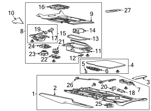 2015 Chevrolet Corvette Switches Compartment Diagram for 23207042