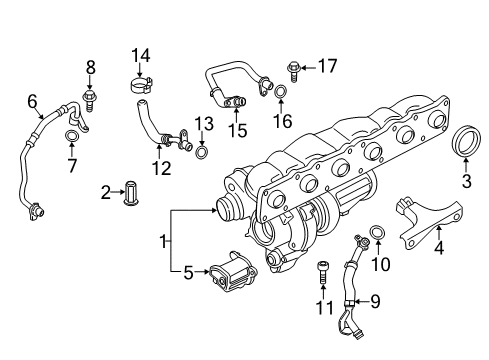 2013 BMW 740Li Turbocharger Isa Screw Diagram for 07129904588