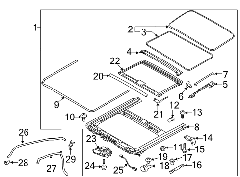 2012 Kia Forte Sunroof Screw-Set Plate Diagram for 816173E000