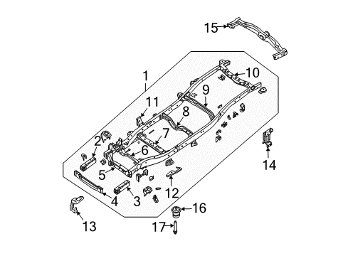 2011 Nissan Pathfinder Frame & Components Member Assy-Hitch Diagram for 51170-ZS08A