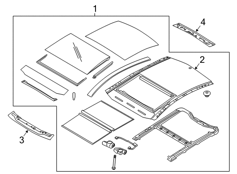 2011 Kia Optima Roof & Components Panoramaroof Frame Assembly Diagram for 816102T110