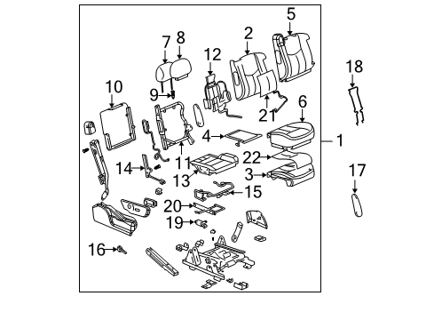 2003 GMC Sierra 2500 HD Heated Seats Heater, Rear Seat Cushion Diagram for 88976458