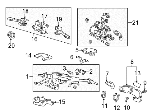 1996 Acura Integra Switches Column Assembly, Steering Diagram for 53200-ST7-A00