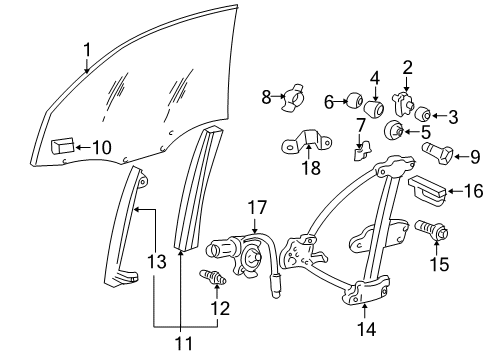 2004 Hyundai XG350 Front Door Bolt Diagram for 82424-27000