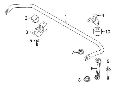 2017 BMW 530i xDrive Stabilizer Bar & Components - Rear Hexagon Nut With Collar Diagram for 33556790913