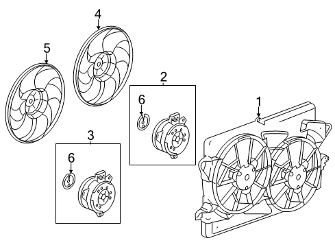 2017 Chevrolet Equinox Cooling System, Radiator, Water Pump, Cooling Fan Fan Retainer Diagram for 22722593