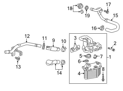 2018 Cadillac CT6 Oil Cooler Fitting Cap Diagram for 20896018