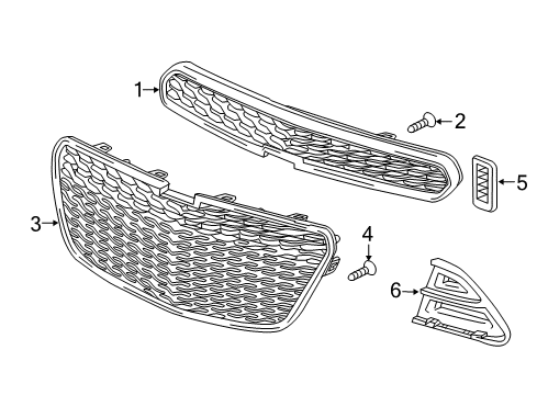 2015 Chevrolet Spark Grille & Components Lower Grille Diagram for 95095366