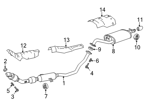 2014 Toyota Corolla Exhaust Components Muffler & Pipe Diagram for 17430-0T260