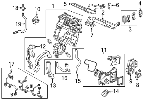 2018 Honda Pilot A/C & Heater Control Units Control (Deep Black) Diagram for 79600-TG7-A82ZA