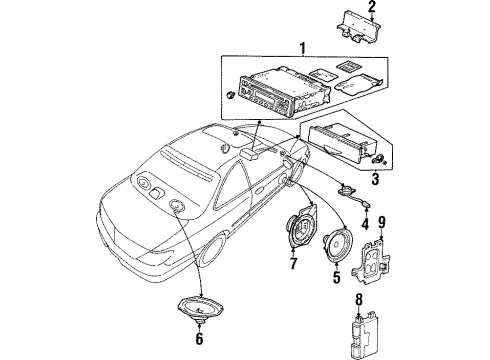 1997 Acura CL Sound System Bracket, Left Front Speaker Seal Diagram for 39117-SP0-A03