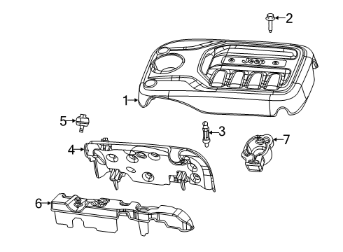 2022 Jeep Cherokee Engine Appearance Cover Tube Diagram for 68337716AA