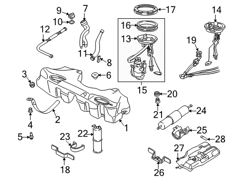 1998 BMW 528i Filters Filler Cap Without Lock Diagram for 16111184717