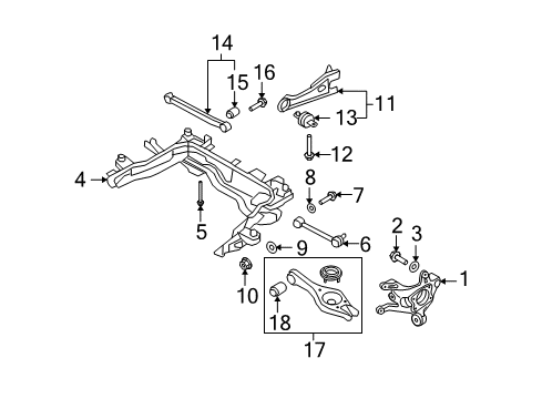 2008 Kia Rondo Rear Suspension Components, Lower Control Arm, Upper Control Arm, Stabilizer Bar Washer-Spring Diagram for 13602-10006-B