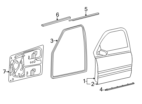 2009 Dodge Ram 2500 Front Door Seal Diagram for 55277216AA