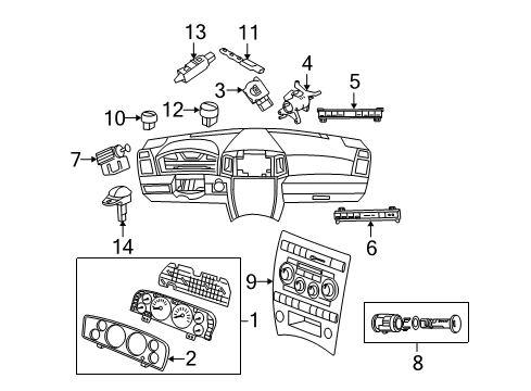2007 Jeep Grand Cherokee Switches Cluster Diagram for 5172329AD
