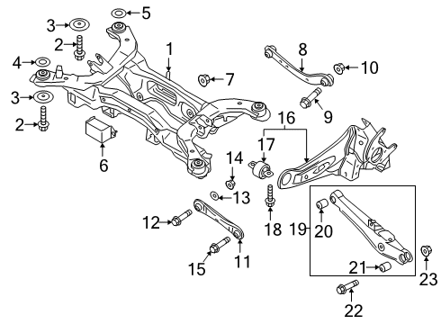 2020 Mitsubishi Eclipse Cross Rear Suspension Components, Lower Control Arm, Upper Control Arm, Stabilizer Bar Nut-Flange Diagram for MF434104