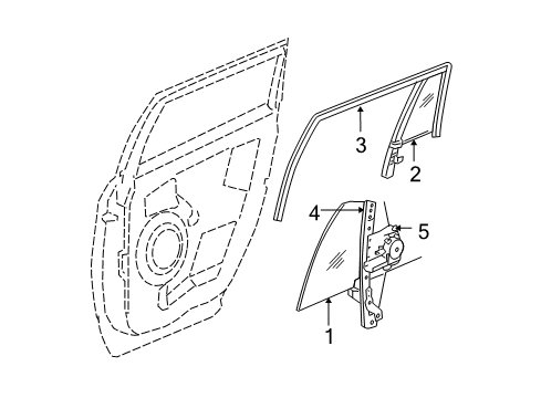 2006 Chrysler Pacifica Rear Door WEATHERSTRIP-Rear Door Glass Run Diagram for 5102342AC