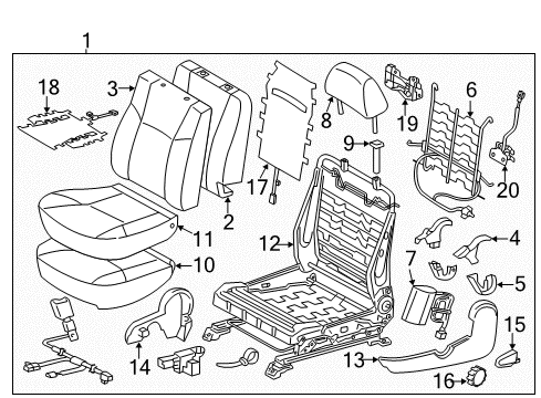 2013 Toyota Tacoma Front Seat Components Cushion Shield Diagram for 71862-AD010-B0