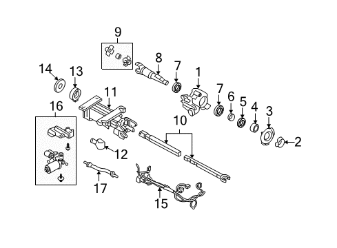 2008 Chevrolet Corvette Housing & Components Upper Steering Shaft Diagram for 26075655