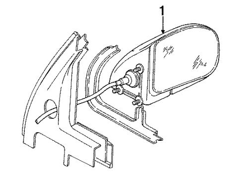 1995 Dodge Caravan Outside Mirrors Front Door Outside Mirrors Diagram for GM92LW7