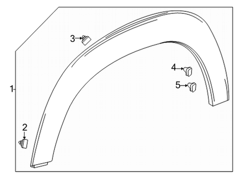 2021 Chevrolet Trailblazer Exterior Trim - Fender Wheel Opening Molding Diagram for 42485549