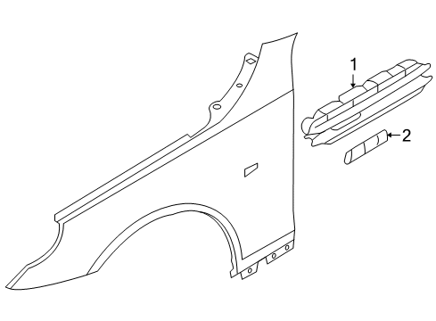 2007 BMW M5 Exterior Trim - Fender Fender Emblem Front Diagram for 51137898311