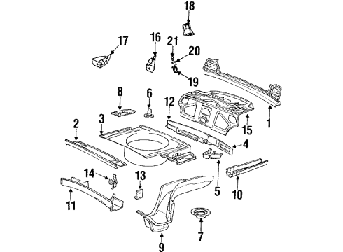 1993 BMW 850Ci Rear Body Panel Left Diagram for 41128108475