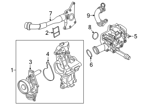 2018 BMW 640i xDrive Gran Turismo Water Pump Blind Rivet Nut, Flat Headed Diagram for 41128223082