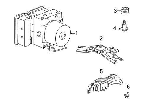 2022 Acura TLX ABS Components SUB-BRACKET Diagram for 57116-TGV-A01