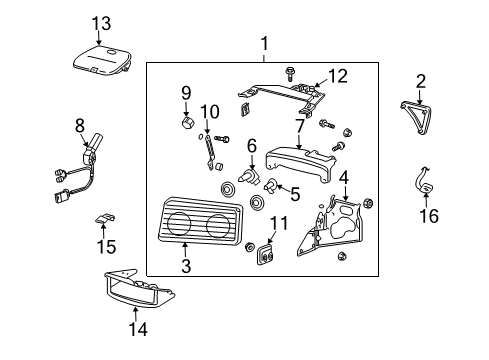 1998 Chevrolet Corvette Headlamps Headlamp Door Diagram for 10319954