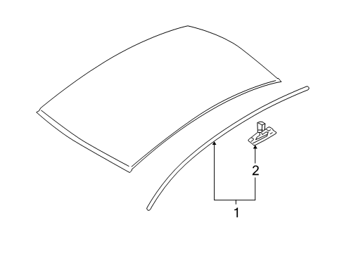 2010 Hyundai Accent Exterior Trim - Roof MOULDING Assembly-Windshield Side & Ro Diagram for 87241-1E000