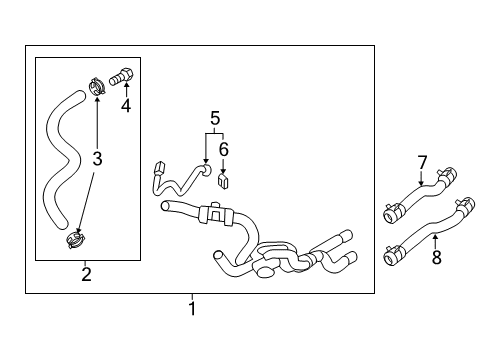 2017 Kia Niro Powertrain Control Hose Assembly-Water Outlet Diagram for 97312G2000