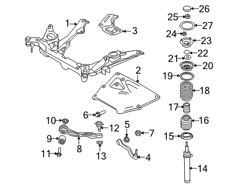 2007 BMW 530xi Front Suspension Components, Lower Control Arm, Stabilizer Bar Repair Kit, Wishbone, Left Diagram for 31122347981