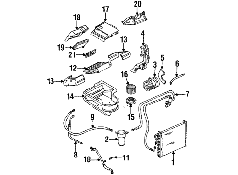 1995 Chevrolet Lumina APV Air Conditioner & Heater Components Fan Kit Diagram for 3094155