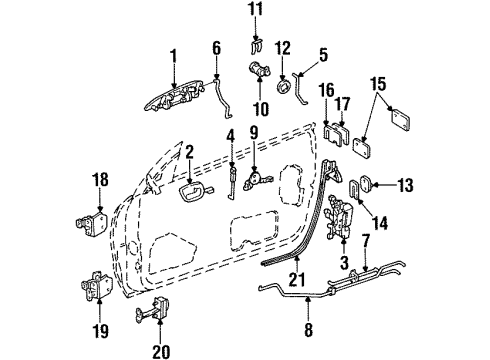 1999 Chrysler Sebring Lock & Hardware Handle Diagram for FJ90WG2