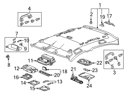 2014 Honda Accord Interior Trim - Roof Sunvisor Assembly, Passenger Side (Platinum Gray) (Mirror) Diagram for 83230-T2A-A91ZC