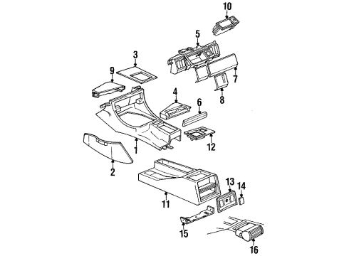 1989 BMW 735iL Center Console Covering Ashtray Diagram for 51161949512