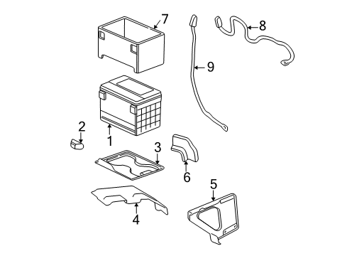 2000 GMC Yukon Battery Cable Asm, Battery Positive(41"Long) Diagram for 12157183