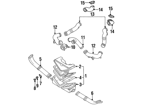 1990 Nissan 300ZX Powertrain Control Pipe Assembly-Air Duct Diagram for 16576-40P01