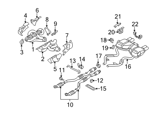 2012 BMW M3 Exhaust Manifold Catalytic Converter Diagram for 18307848117