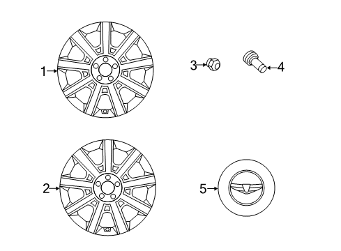 2016 Hyundai Equus Wheels Rear 19 Inch Wheel Diagram for 52910-3N360